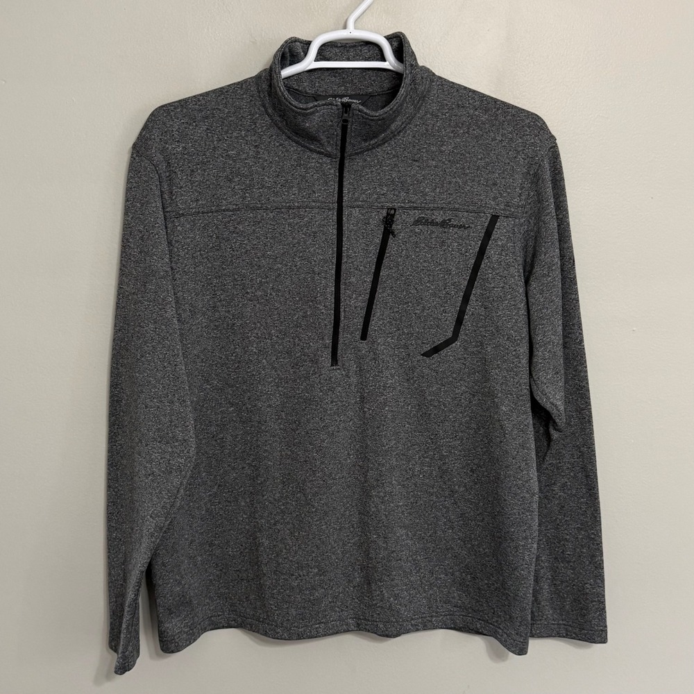 Eddie Bauer Mens XL Gray First Ascent 1/4 Zip Fleece Pullover Sweater Outdoor - Picture 2 of 8